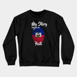 Haiti Flag Fingerprint My Story DNA Haitian Crewneck Sweatshirt